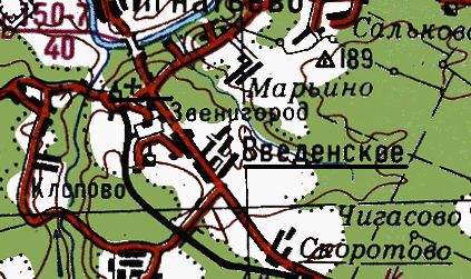 Карта. дорога до усадьбы Введенское